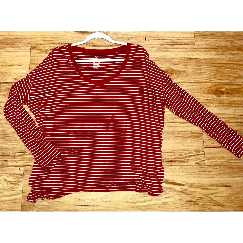 Aerie Striped V-neck Tee